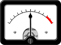 VU meter shows total amount raised so far